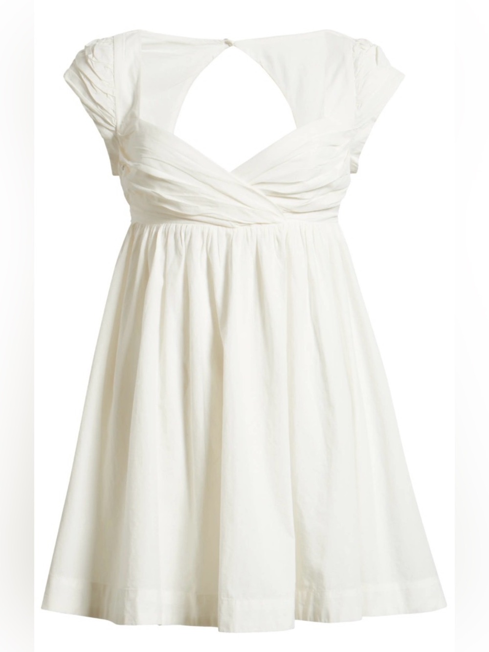Free People free-est Off White Cotton Open Back Mini Dress Pockets M